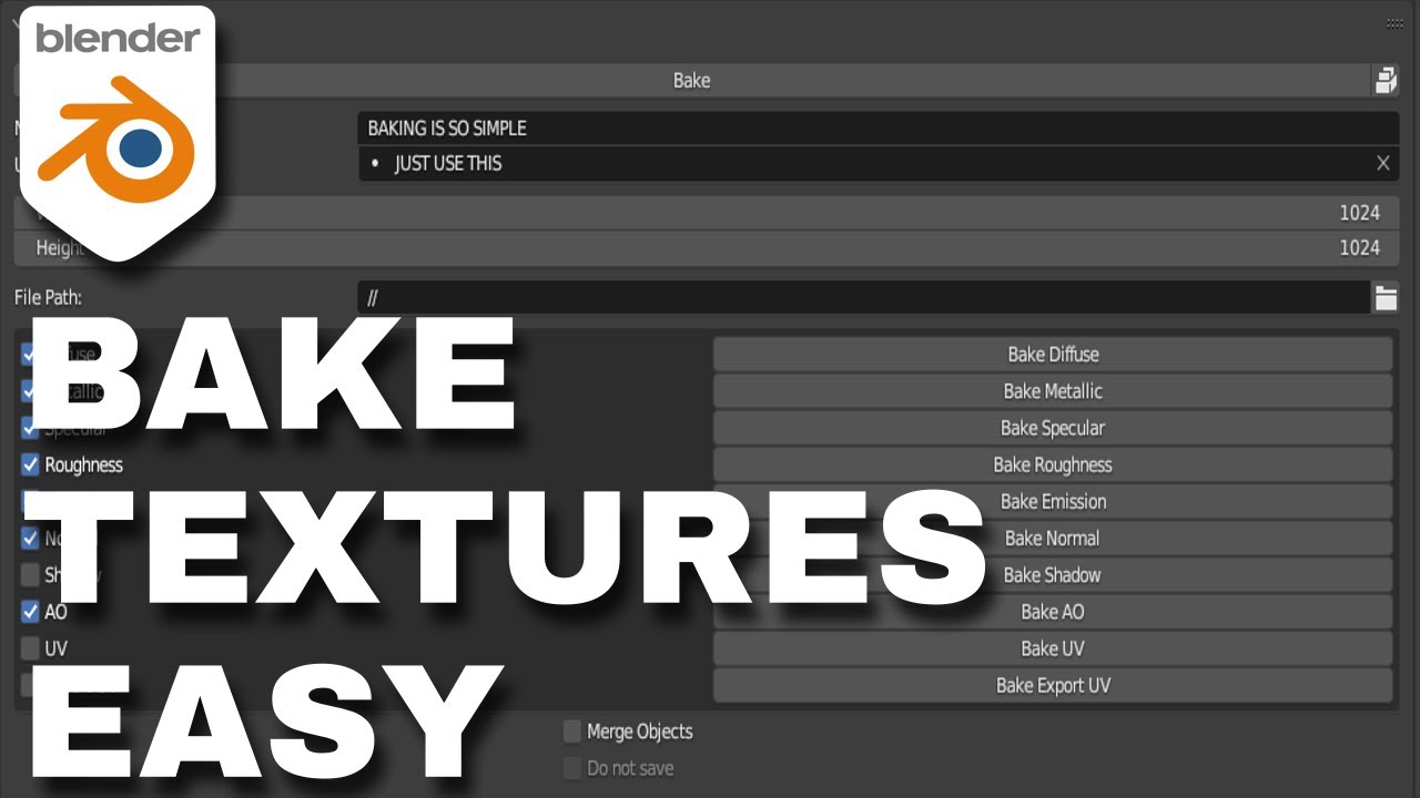 BAKE Texture In BLENDER With Just A Few Clicks - EASY BAKE ADDON - YouTube