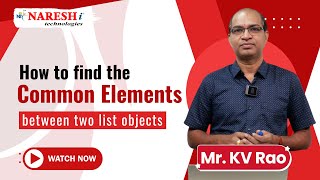 How to Compare Two Lists and Get Common Elements in Python | NareshIT #pythontutorial