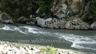 Ravi river flows through the Chamba valley in Himachal, into Pakistan