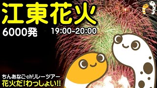 江東花火大会2024　6000発　19:00-20:00　ライブ配信　花火だ！ わっしょい ちんあなごchリレーツアー【ちんあなご】東京　江東区