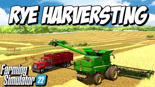 1 Day to Harvest ALL THE RYE on the Taheton County $10 Million Dollar Farm | Farming Simulator 22
