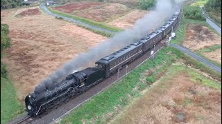 【SLやまぐち号】～徳佐駅到着編～ D51200『デゴイチ』ノーカット空撮動画 / SL Yamaguchi~ Arrival at Tokusa Station~Uncut Aerial Video