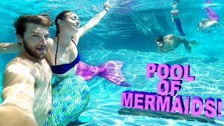😲POOL FULL OF MAGICAL MERMAIDS!! 🎏