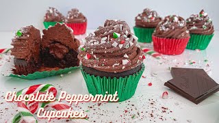 Amazing Chocolate Peppermint Cupcakes | Christmas Cupcake Recipe | Cupcake de Menta e Chocolate