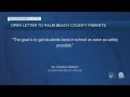 Palm Beach County superintendent issues message to parents after reopening plan approved