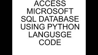 Connect Python to SQL Server using pyodbc #sqlserver #database #freecodefile #coding