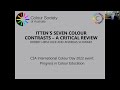 ICD 2022: Itten’s Seven Colour Contrasts – a Critical Review (Robert Hirschler with Andreas Schwarz)