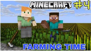 Minecraft pe survival serise #4 farming cow sheep and pig chicken