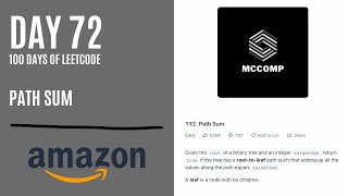 AMAZON INTERVIEW QUESTION | Path Sum (LeetCode problem 112)