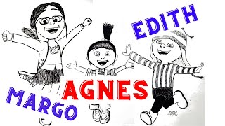Drawing - MARGO, EDITH & AGNES (Despicable Me) | HARSH CREATIVES