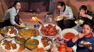 Village Style Crispy Onion Pakoda Curry With Rice||Rural Village Khana Cooking \u0026 Eating