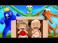 Baby & Girlfriend Hide From 100 Rainbow Friends!