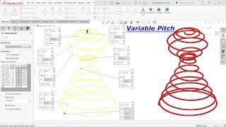 Solidworks tutorial Spring Variable Pitch