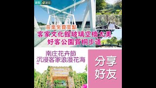 苗栗免費景點｜臺灣客家文化館玻璃空橋太美，直通好客公園賞桐步道登頂眺望整個銅鑼鄉！