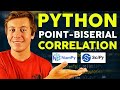 Point-Biserial Correlation Coefficient in Python: Code Example with Scipy