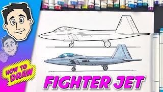 How to Draw AIRPLANE - Easy Steps Beginner - FIGHTER JET
