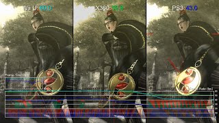 Bayonetta 1 Wii U vs Xbox 360 vs PS3 Frame-Rate Test