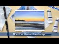 Beach Sunset Watercolor Painting Process | 