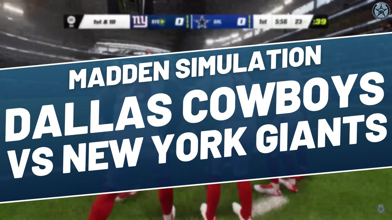 Dallas Cowboys Vs New York Giants | Week 12 NFL Madden Simulation ...