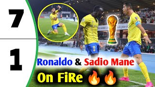 Ronaldo Super Hattrick 🔥- Al-Nassr vs Al-Okhdood 7-1 - Sadio Mane Goals -All Goals \u0026 Highlights 2025