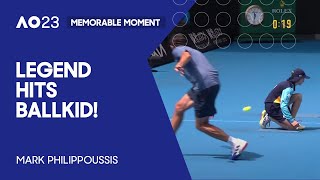 Mark Philippoussis Hits a Ballkid on the Run! | Australian Open 2023