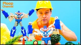 TOY CRUSHER! - Brio Toy Trains & Optimus Prime MegaTron Transformer Toys videos for kids