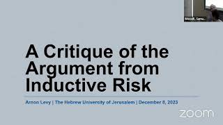 LTT: Arnon Levy - A Critique of the Argument from Inductive Risk