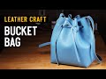 [leather craft]making a bucket bag