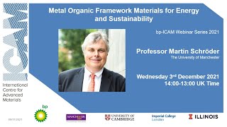 bp-ICAM Webinar: Metal Organic Framework Materials for Energy and Sustainability