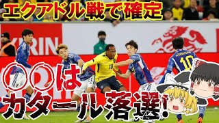 【サッカー日本代表】エクアドル戦で落選確定メンバー続出！スタメン全入れ替え、前線で放置された古橋のW杯はどうなる