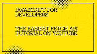 The Easiest Fetch API Tutorial on YouTube #javascript #typescript #react #programming