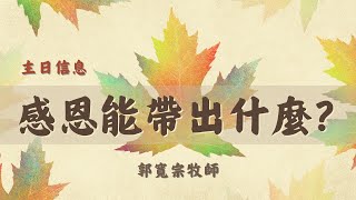 20241201 豐富教會直播 | 週日主崇 | 感恩能帶出什麼?