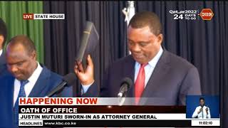 Justin Muturi swears in as Attorney General