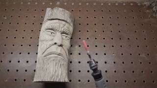 Wood Face Spirit Power Carving with Foredom and Dremel.