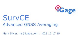 023 Advanced GNSS Averaging in SurvCE