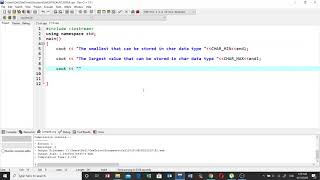Finding the minimum and maximum char value