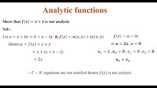 Analytic functions part-01