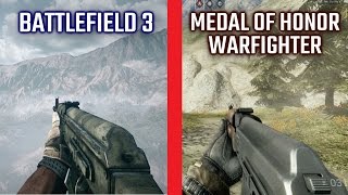 Medal of Honor: Warfighter VS BATTLEFIELD 3 Gun Sounds \u0026 Animations (Weapon Comparison)