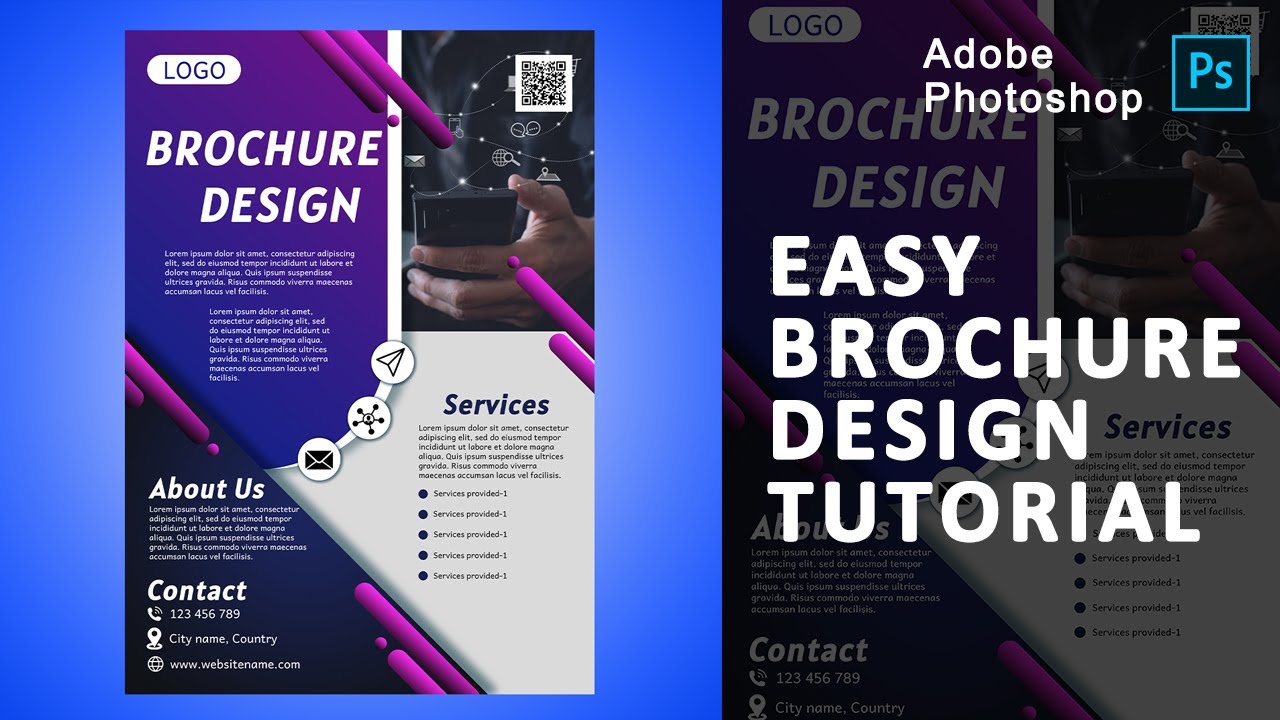 Simple Brochure Design Tutorial In Adobe Photoshop - Easy Steps A4 ...