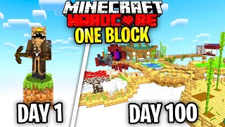 I Survived 100 Days on One Block in Minecraft Hardcore!
