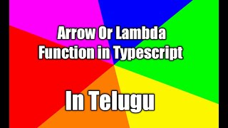 Arrow Function || Lambda function in Typescript in Telugu