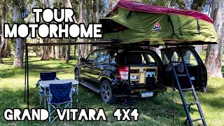 TOUR MINI MOTORHOME NUMA SUZUKI GRAND VITARA 4X4 COM BARRACA DE TETO MAIS COMPLETO | VOLTA AO MUNDO
