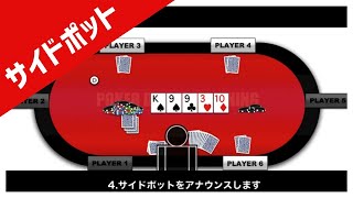 【サイドポット】ポーカーディーラー ディーリング ゲーム進行 テクニック コツ Side Pot Chip