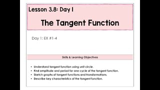 3.8-A The Tangent Function Video