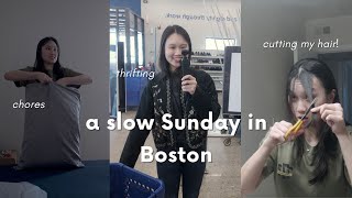 A Slow Sunday in Boston | thrifting, homecooked meals, and a productive reset