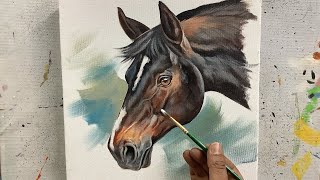 Easy Horse Acrylic Painting Tutorial || ARTOHOLIC