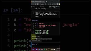 upper zfill string method python tamil #python #shorts