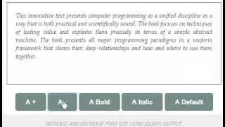 Font size change with jquery