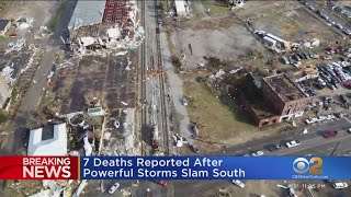 7 reported dead as powerful storm, tornadoes slam south
