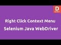 Open right mouse click context menu Selenium Java